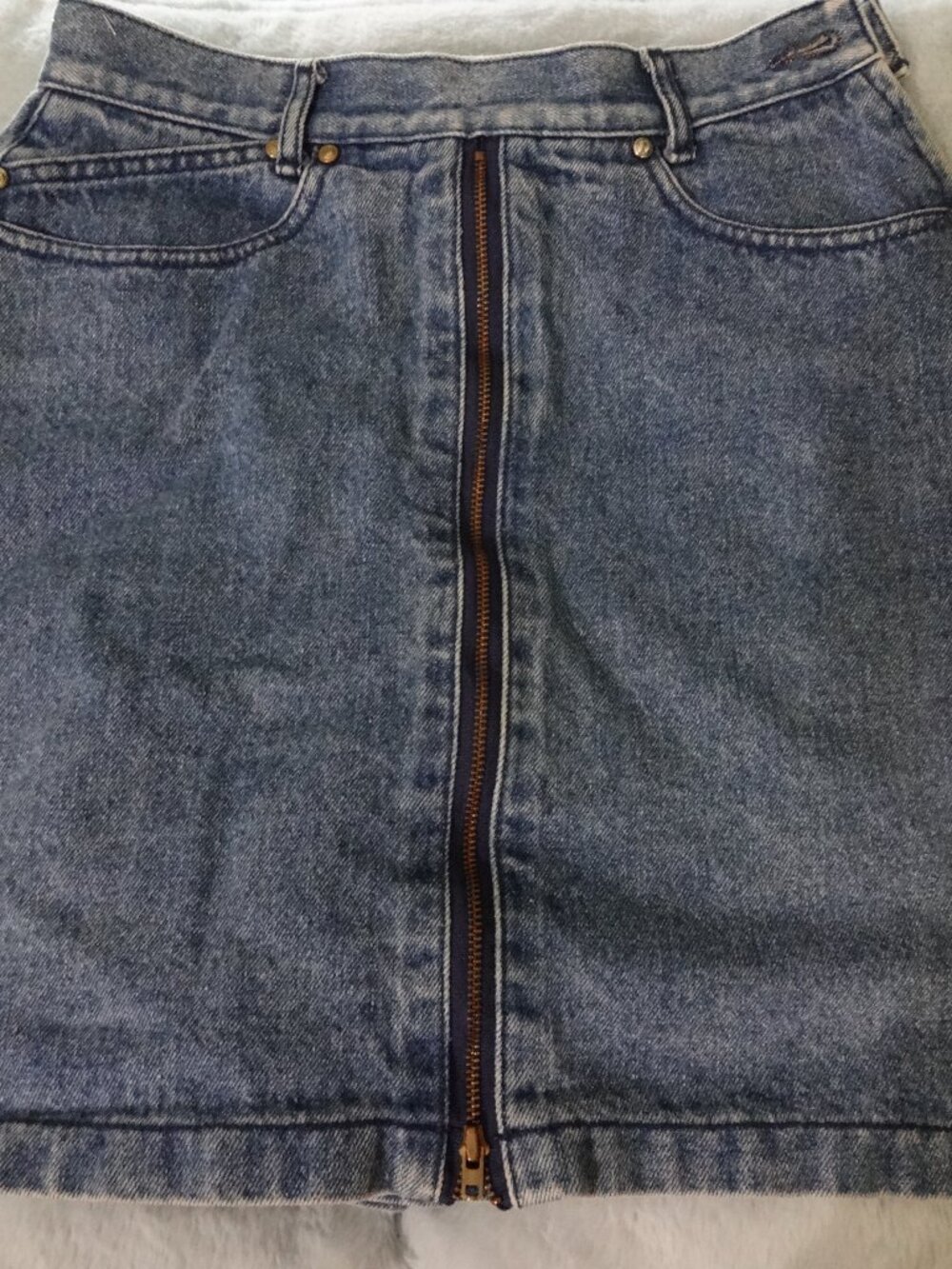 Y2K denim skort zippered 7